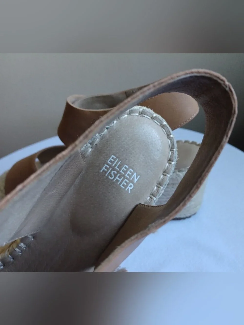 EILEEN FISHER Weslia Espadrille Wedge Sandal In Honey 9.5